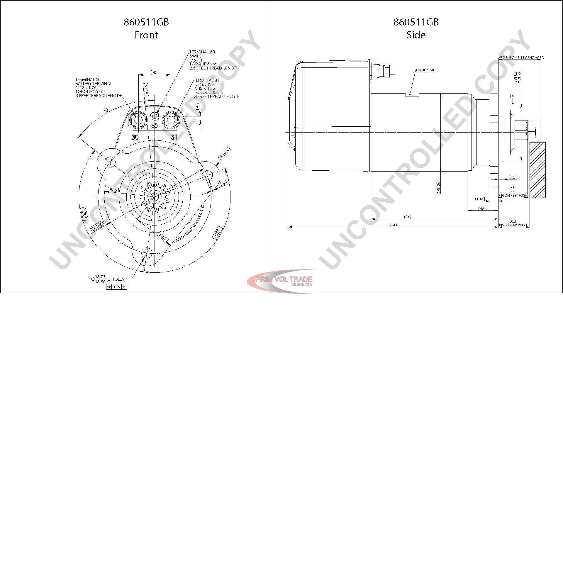 Indítómotor  24V 6.6KW
