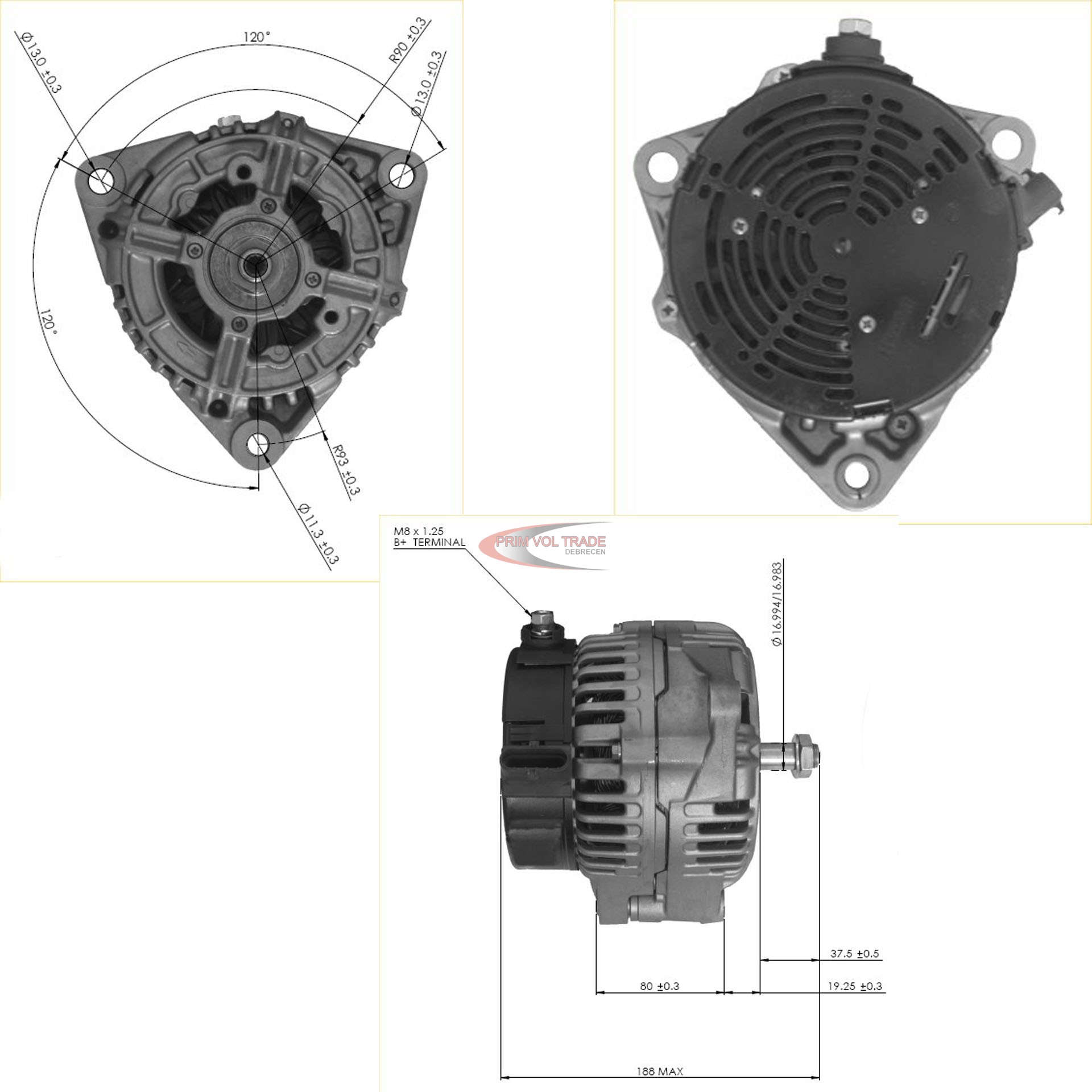Generátor 12V 90 Amp -NC MAN
