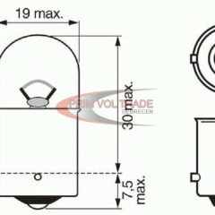 Izzó 12V 5W R5